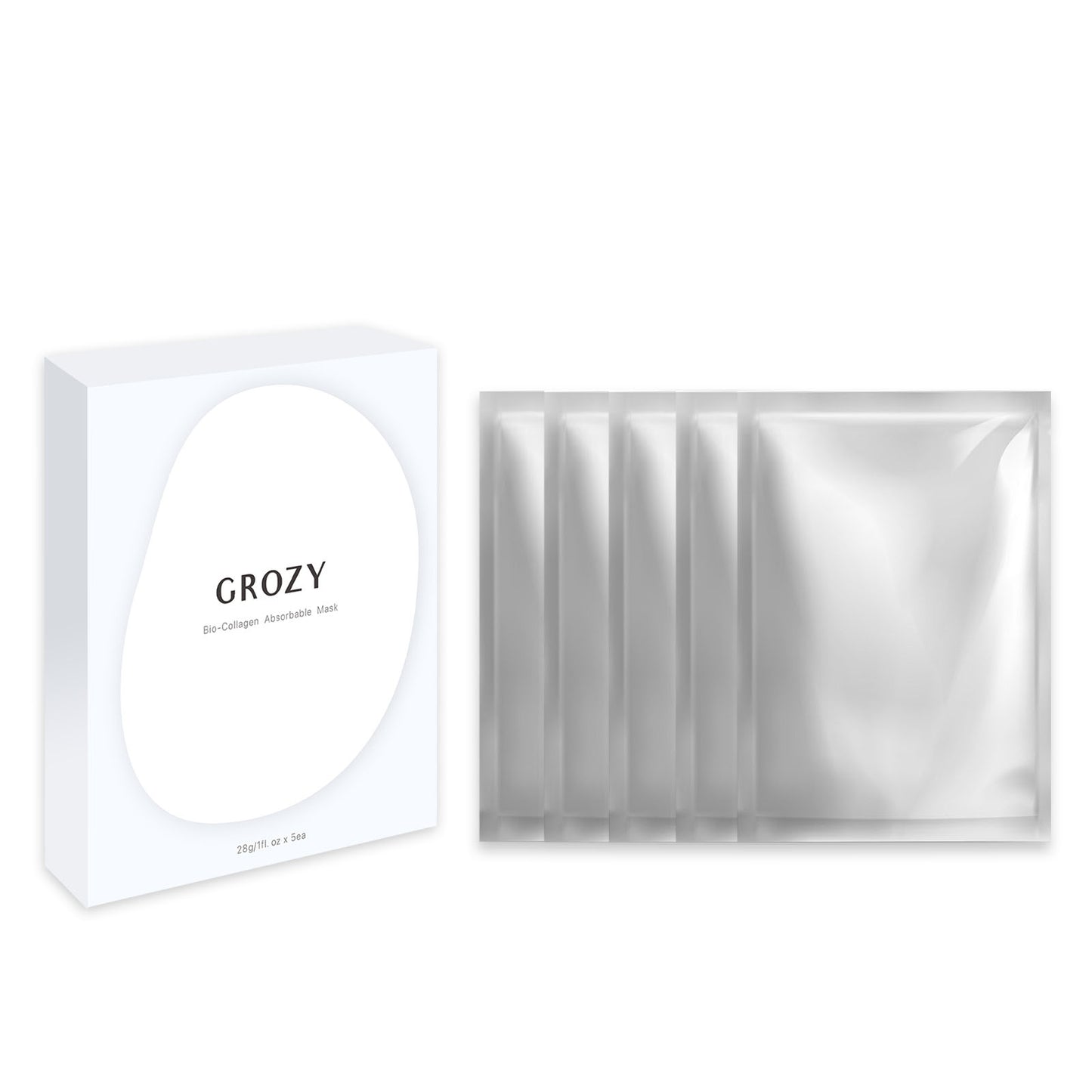 Grozy Luxury Deep Hydrating Collagen Face Mask 28G×5